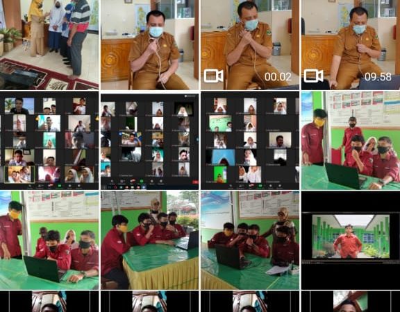 Komunikasi Panitia dan narasumber Kegiatan MPLS Melalui media zoom dengan siswa kelas X TP 2020/2021